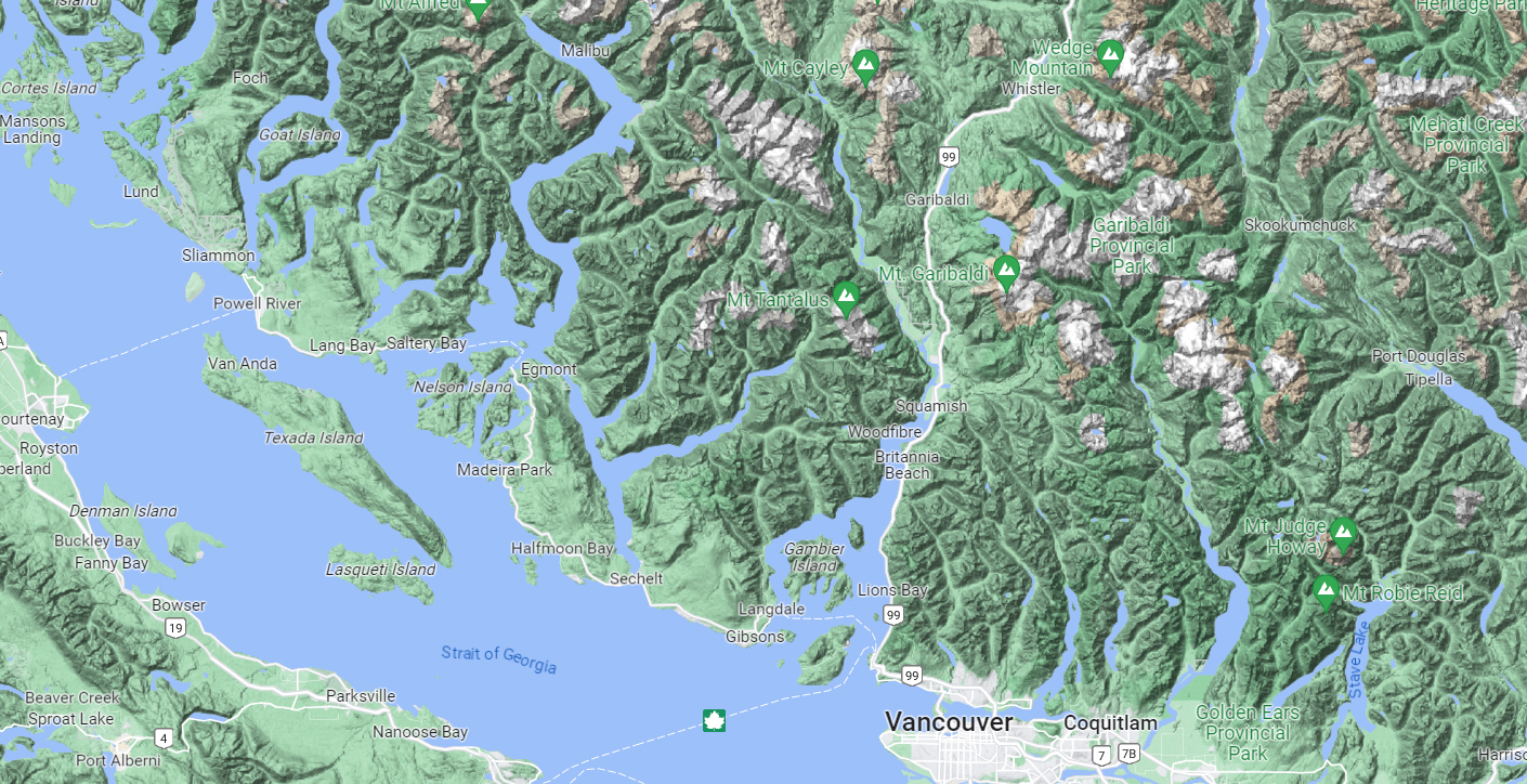 Map Area of the Lamp,
Lower BC & Vancouver